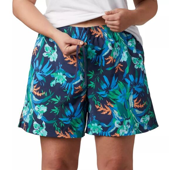 COLUMBIA NWT Walnut River Printed Shorts Nocturnal Magnolia Tropical Size Large - Picture 2 of 12